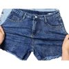 Stretchy Jean Shorts Womens High Waisted Frayed Raw Hem Distressed Denim Shorts Cut Off Shorts Casual