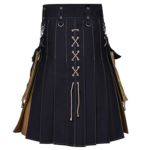 41FJiss21kL.jpg " Kilt for Men, Modern Scottish Utility Jeans Hybrid Kilt