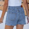 41FN9kb7YrL.jpg Jean Skorts for Woman Trendy High Waisted Stretchy Denim Skirt with Shorts Casual Patch Pocket Mini Skort Skirts