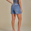 Jean Shorts for Women Trendy Mid Rise Casual Summer Jorts Distressed Cut Off Stretchy Denim Shorts with Pockets