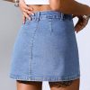 41IQufHB6KL.jpg Jean Skorts for Woman High Waisted Stretchy Denim Skirt with Shorts Mini Skirt with Pockets
