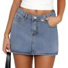 41Izj8oMm-L.jpg Women's Low Rise Stretchy Denim Skirts Sexy Comfy Mini Jean Skirt for Summer Casual Streetwear