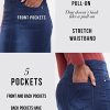 41LJRKx3hYL.jpg Women’s Ease into Comfort Pull-On Stretch Denim Skirt – Soft Jean Fabric, Flattering Slim Fit, All-Day Comfort