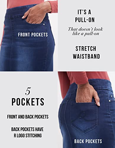 41LJRKx3hYL.jpg Women’s Ease into Comfort Pull-On Stretch Denim Skirt – Soft Jean Fabric, Flattering Slim Fit, All-Day Comfort