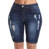 41LKjfzPRsL.jpg Women's Ripped Stretchy Bermuda Shorts High Waisted Long Denim Jean Shorts