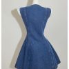 41LYlPL5mSL.jpg Women's Button Down Sleeveless Jean Dress Y2k A Line Short Denim Dresses