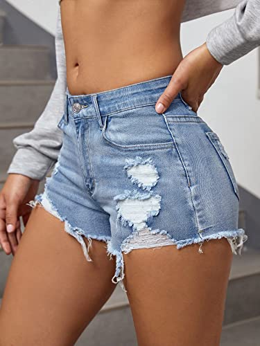 41NxXbdsokL.jpg Women's Ripped Distressed Skinny Denim Shorts