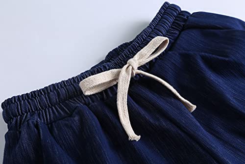 41OPDtpjAkS.jpg Women's Summer Casual Elastic Waist Drawstring Bermuda Shorts with Pockets