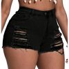 41PHZXkcyjL.jpg Women's Plus Size Ripped Denim Shorts Casual Summer High Waisted Skinny Jean Shorts