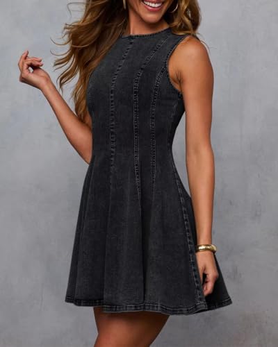 41POLTmnFrL.jpg Denim Dress for Women Sleeveless Babydoll Tank Jean Dress Slim Fit A-Line Summer Dresses for Women 2025