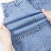 Women's Jean Skirt High Waisted Stretch Casual Summer Zimbaplatinum Denim Skirt with Pockets