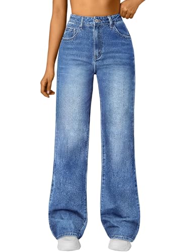 41QkiyubdeL.jpg Jeans for Women Wide Straight Leg High Waisted Stretchy Baggy Jeans Fashion Loose Denim Pants Fall 2025