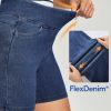 Stretchy Jean Shorts for Women High Waisted Pull On Jorts with Pockets Denim Shorts Women Summer Casual Shorts 2025