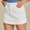41RU73HrL.jpg Jean Skorts for Woman Trendy High Waisted Stretchy Denim Skirt with Shorts Y2K Mini Skort Skirts Country Concert