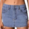 41RjEw-jJL.jpg Women's Casual High Waist Bodycon Jean Skirt Button Zipper Fly Mini Denim Skirt