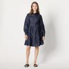 41S2tDeHPQL.jpg Women's Fit and Flare Denim Chambray Long-Sleeve Tiered Shirtdress