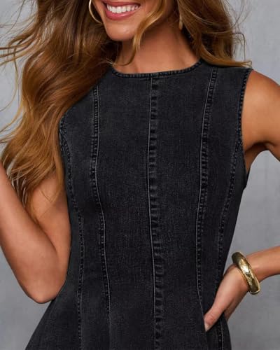 41SHA55YmxL.jpg Denim Dress for Women Sleeveless Babydoll Tank Jean Dress Slim Fit A-Line Summer Dresses for Women 2025