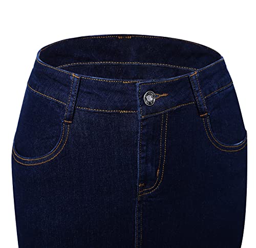 41SP5NyiL9L.jpg Women's Maxi Pencil Jean Skirt- High Waisted A-Line Long Denim Skirts for Ladies- Blue Jean Skirt