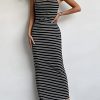 41SqoD213TL.jpg women's dress Striped Print Cami Bodycon Dress without Denim Jacket dress IPADSA