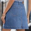 Women's Jean Skirt High Waisted Stretch Casual Summer Zimbaplatinum Denim Skirt with Pockets
