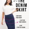 41TUBWYijL.jpg Women’s Ease into Comfort Pull-On Stretch Denim Skirt – Soft Jean Fabric, Flattering Slim Fit, All-Day Comfort
