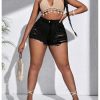 41Tg6nm0akL.jpg Women's Plus Size Ripped Denim Shorts Casual Summer High Waisted Skinny Jean Shorts