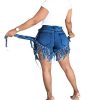 Jean Shorts for Women Juniors, Summer High Waisted Stretchy Frayed Raw Hem Tassels Denim Shorts