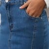 41X-mTq04KL.jpg Womens Fishtail Long Jean Skirt High Waisted Casual Stretchy Fit and Flare Midi Denim Skirts
