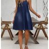 41XwcXQW8KL.jpg Women's Sleeveless Denim Cami Dress Scoop Neck Mini Dresses with Slant Pockets