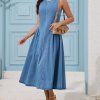 41a-7l2o2ML.jpg Women's Sleeveless Backless Denim Maxi Dress Casual A Line Cut Out Long Flowy Jean Tank Dress