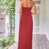 41acIkKx0HL.jpg Women Strapless Casual Loose Ruched Long Maxi Dress with Pockets