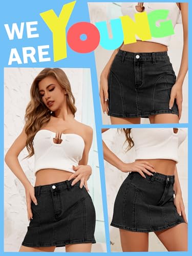 41afCdQ2FnL.jpg Low Waist Denim Skirt Y2k Cargo Skirt Suitable for Daily Leisure Travel Date Picnic Mini Jean Skirts for Women