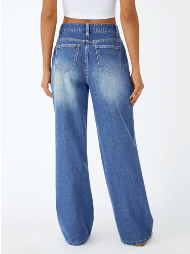 41b0qHJEfKL.jpg Jeans for Women Wide Straight Leg High Waisted Stretchy Baggy Jeans Fashion Loose Denim Pants Fall 2025