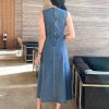 41b9IyfDMzL.jpg Women's Summer Casual Sleeveless Dresses Sleeveless Denim Dress With Rounded Neckline