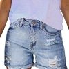 Women's High Waisted Denim Shorts Casual Ripped Summer Hot Short Jeans Frayed Distressed Jeans Shorts with Pockets
