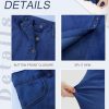 Denim Skirt Women Long Jean Skirts Stretch High Waisted Button Down Front Slit A Line with Pockets