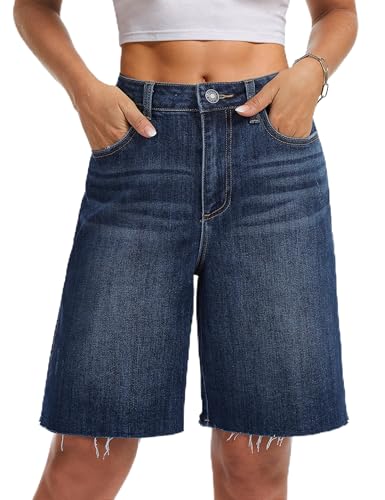 41c2QLoeMTL.jpg Women's Jorts Baggy High Waisted Jean Shorts Ripped Denim Bermuda Shorts Y2K Shorts