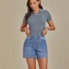 Jean Shorts for Women Trendy Mid Rise Casual Summer Jorts Distressed Cut Off Stretchy Denim Shorts with Pockets