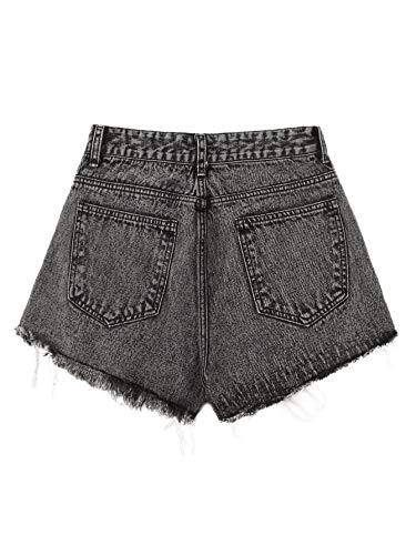 41dz026qi9L.jpg Women's High Waisted Raw Hem Distressed Ripped Casual Denim Shorts
