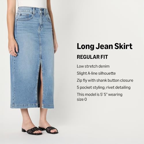 Women's Low Stretch Regular-Fit High-Rise Long Jean Skirt