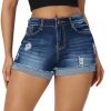 41eqoyNMhsL.jpg Women's Ripped Mid Rise Stretchy Denim Jeans Shorts