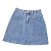 Women's Jean Skirt High Waisted Stretch Casual Summer Zimbaplatinum Denim Skirt with Pockets