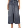 41fymkRsu4L.jpg Women's High Waisted Jean Skirt Casual Split Denim Midi Skirt with Pockets