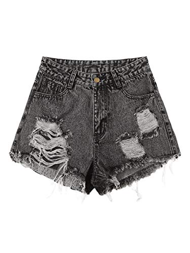 41gFnTtCu1L.jpg Women's High Waisted Raw Hem Distressed Ripped Casual Denim Shorts