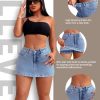 41ggbO6ukbL.jpg High Stretchy Mini Skort Skirt for Women,Low Waist Denim Skort Shorts with Pockets