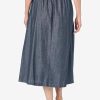41h6WlpuFmL.jpg Plus Size Petite Drawstring Denim Skirt