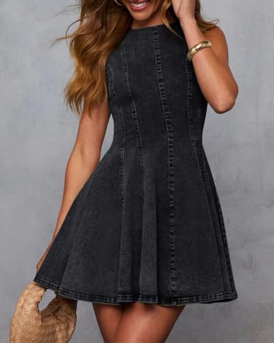 41hAGEVyczL.jpg Denim Dress for Women Sleeveless Babydoll Tank Jean Dress Slim Fit A-Line Summer Dresses for Women 2025