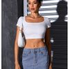 41hBWG3-GeL.jpg Women's Casual High Waist Bodycon Jean Skirt Button Zipper Fly Mini Denim Skirt
