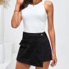 41hC3uqS3-L.jpg Denim Skorts for Woman Cargo Faux Wrap Jean Skort Skirts Stretchy High Waisted Skirt Shorts Country Concert Wear
