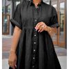 41hN3YBGgvL.jpg Womens Denim Babydoll Dresses Summer Outfits Button Down Ruffle Tiered Jean Dress